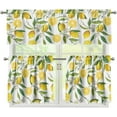 thumbnail image 1 of Tropical Lemon Kitchen Curtains and Valances 3 Piece Set,Valance Curtains for Kitchen Windows Kitchen Curtains Tiers and Valances for Cafe Living Room Window Decoration, 1 of 5