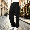 thumbnail image 2 of OYXSER Kids Sweatpants for Boys Open Bottom Straight Leg Drawstring Elastic Waist Pockets, Black 9-10Y, 2 of 7