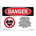 thumbnail image 1 of SignMission OS-DS-A-1824-L-1694 18 x 24 in. OSHA Danger Sign - Pacemakers Stop RF Microwave Radiation, 1 of 1