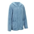 thumbnail image 5 of QHFBli Womens Fleece Zip Up Jacket Oversized Long Sherpa Hoodie Fuzzy Outerwear Fall Winter Warm Coat with Pockets, 5 of 9