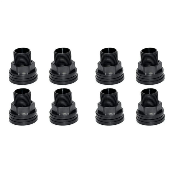 2X Conector de Tanque de Agua de Mamparo de Doble Rosca de PVC para Barriles de Lluvia Acuarios Tanques de Agua Tinas Piscinas