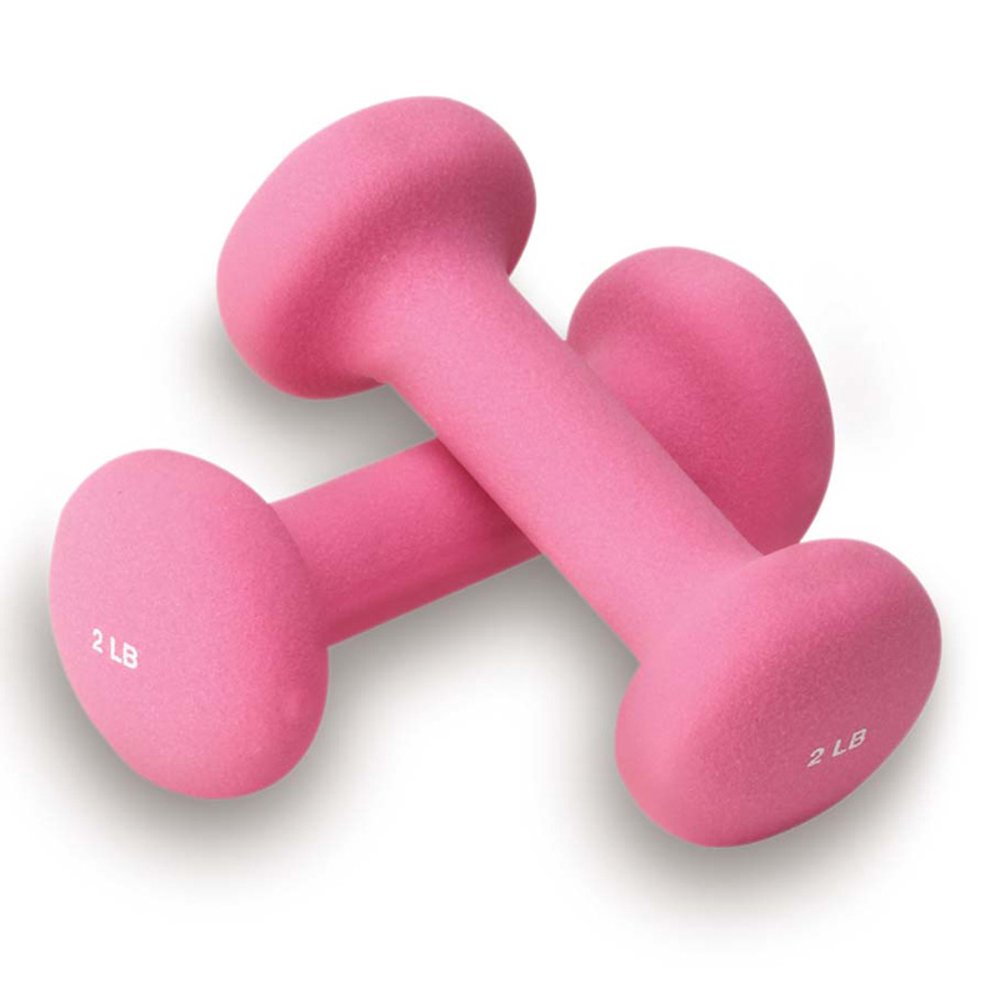 Valeo 2Pound Pair NonSlip Neoprene Pink Hand Weights For Fitness
