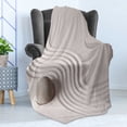 thumbnail image 4 of Rock Soft Flannel Fleece Throw Blanket, Concentration in Harmony Pure Theme, Cozy Plush for Indoor and Outdoor Use, 50" x 60", Taupe Pearl, by Ambesonne, 4 of 5