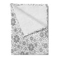 thumbnail image 2 of Grey Soft Flannel Fleece Blanket, Mix Florals with Rotary Round Rings and Dot Spots on the Backdrop Simplistic Blossom Print, Cozy Plush for Indoor and Outdoor Use, 60" x 80", White, by Ambesonne, 2 of 5