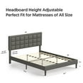 thumbnail image 3 of BONSOIR FULL Size Bed Frame Upholstered Modern Low Profile Platform with Tufted Headboard No Box Spring Needed Linen Fabric Charcoal Gray, 3 of 7