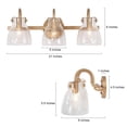 thumbnail image 5 of Charm 21-in 3 Light Matte Gold Modern/contemporary Bathroom Vanity light, 5 of 12