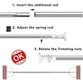 thumbnail image 5 of Tension Curtain Rod, 51-165 inches Adjustable Spring Shower Tension Curtain Rod, Stainless Steel Closet Rod for Windows or Shower, No Drilling, No Rust, Easy to Install, 5 of 12
