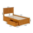 thumbnail image 6 of HomeStock Tuscan Temptations Twin Solid Wood Platform Bed with Footboard & Storage Drawers in Light Toffee, 6 of 6