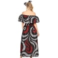 thumbnail image 2 of Sakkas Buhle Ruffle Off-shoulder Long Dress Wax African Ankara Dutch Print - 28-Multi - One Size Regular, 2 of 5