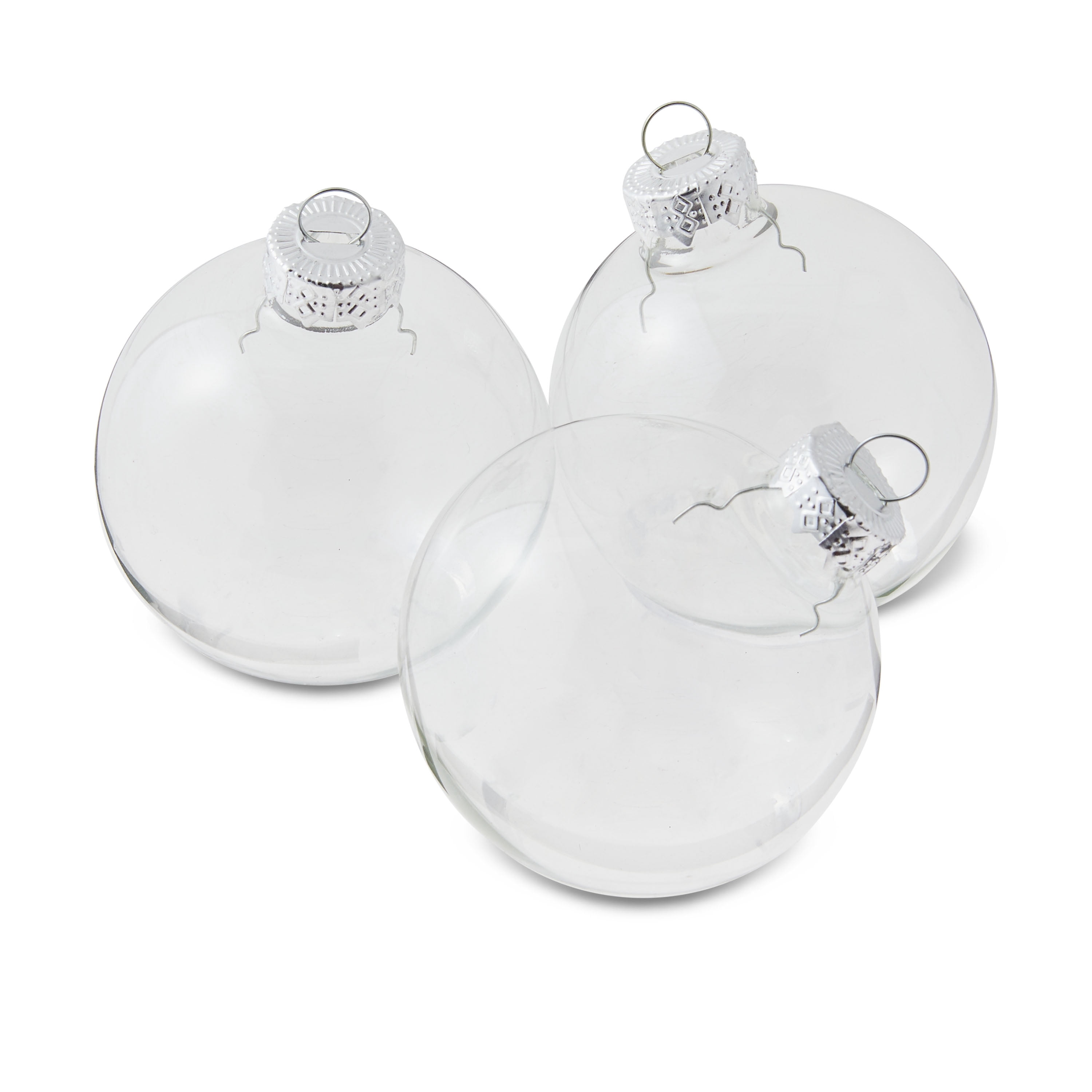Glass Christmas Ornaments, Clear, 6.5 in, 10 Count, by Holiday Time