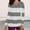 Gray, variant on Women Long Sleeve Tops Print Striped V Neck Side Pocket Straight Hem Soft Fabric Fall Shirts