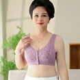 thumbnail image 6 of HOMBOM Womens Push Up Bras Wire-Free Full Coverage Front Button Bras Push-Up One-Piece Bra Purple, 6 of 8