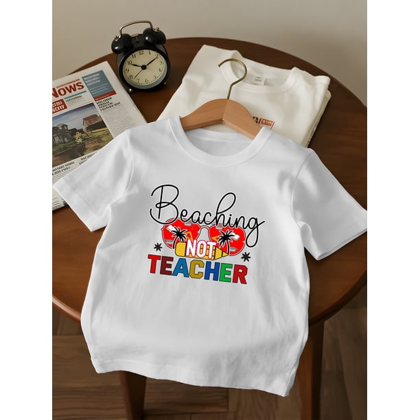 Back-to-School Series: Girls' Fashionable Casual Comfort Round-Neck Short Sleeve T-Shirt for autumn/Winter outdoor Daily Wear
