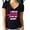 Black, variant on I Wear Pink For My Aunt Printed Women's V-neck Tshirt Black Tee Small