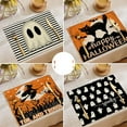 thumbnail image 2 of Manteles individuales de lino Janrevotw para Halloween, serie "Truco o trato", manteles individuales combinados, vajilla decorativa para restaurantes y fiestas, manteles aislantes, 2 of 3