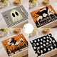 thumbnail image 2 of Manteles individuales de lino Janrevotw para Halloween, serie "Truco o trato", manteles individuales combinados, vajilla decorativa para restaurantes y fiestas, manteles aislantes, 2 of 3