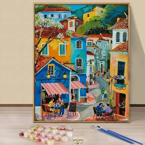 JYLMOOD DIY Paint by Number for Adults, Easy Painting by Numbers for Gift Home Wall Decor 16x20in without Frame, Colored Canvas