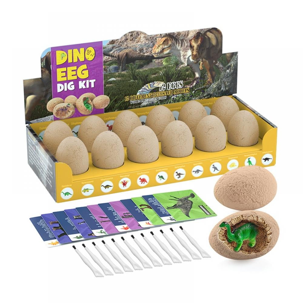STEM Kids Activities Toys JITTERYGIT Dinosaur Toys for Boys and Girls Easter Eggs for Kids 12 Digging Eggs Game Best Dinosaur Gifts for Boys and Girls Age 3 4 5 6 7 8 9 10 11+