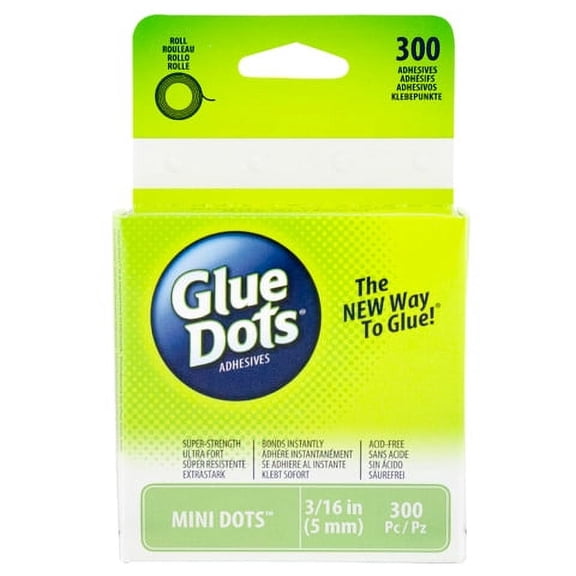 Glue Dots Mini .1875" Non-toxic Adhesive Dots, 300 Count