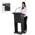 thumbnail image 3 of M&T Displays Plywood Stand up, Floor-Standing Podium, Lectern with Poster Fast, Shelf, Microphone Slot and 4 Locking Caster Wheels, 45 inch Height (Black), 3 of 3