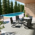 thumbnail image 5 of Pamapic 4-Person Gray Square Outdoor Patio Dining Set with Swivel Chairs, 5 of 7