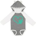 thumbnail image 3 of Inktastic Teal Heart With Paw Print Boys or Girls Long Sleeve Baby Bodysuit, 3 of 5