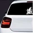 thumbnail image 2 of White Dragon on The Branch Silhouette Car Sticker, Mystical Car Decoration, Dragon Automotive Graphic Window Vinyl Sticker (White), 2 of 3