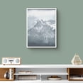 thumbnail image 3 of PixonSign Framed Wall Art Print Snowy Mountain Peak Below Clouds Nature Wilderness Photography Realism Modern Landscape Relax/Calm Blue Duotone for Living Room, Bedroom, Office - 12"x16" WHITE, 3 of 6