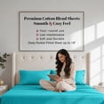 thumbnail image 5 of Superior Cotton Blend 800 Thread Count Sheet Set, Split King, Teal, 5 of 6