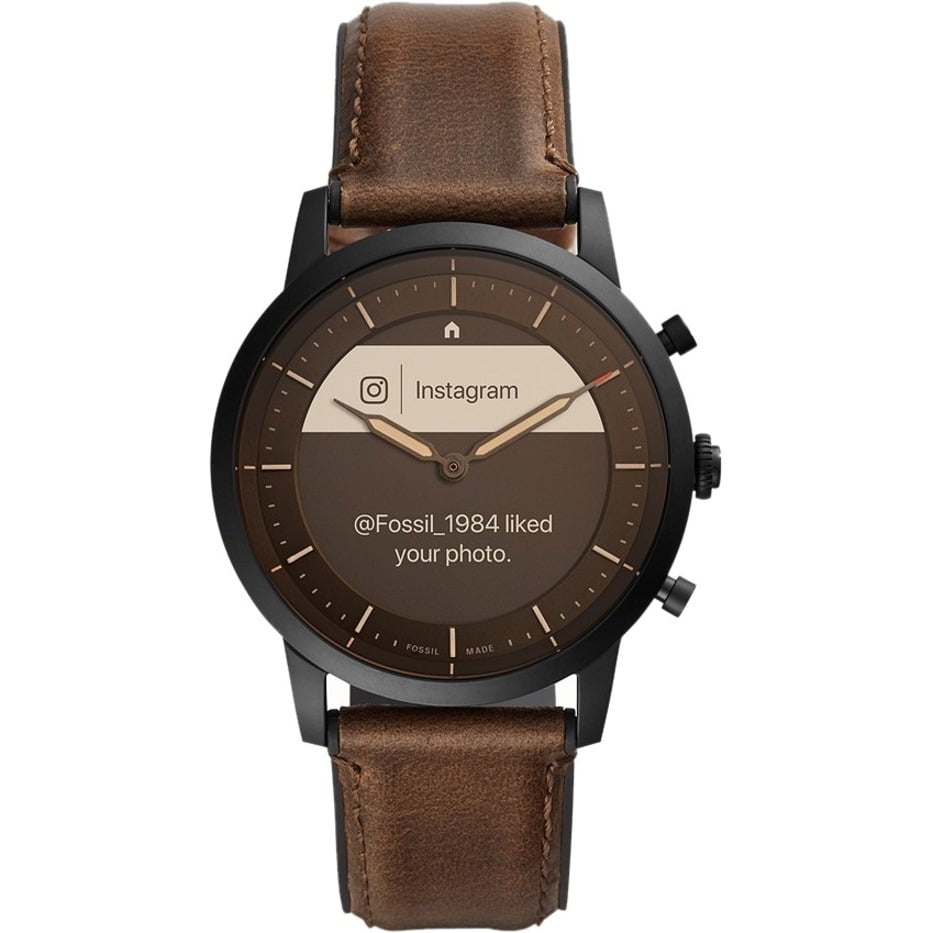 Fossil Hybrid Smartwatch HR Collider Dark Brown Leather Walmart