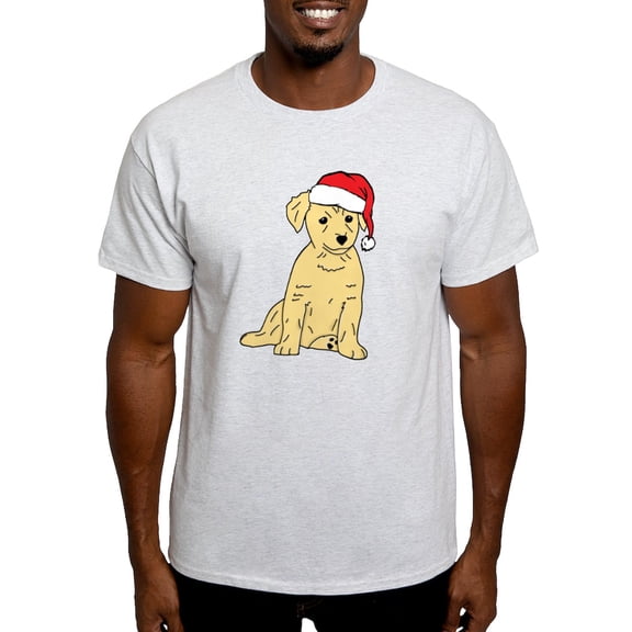 CafePress - Santa Puppy Light T Shirt - Men's Classic Graphic T-Shirt
