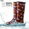 thumbnail image 3 of SMILIN Colorful Rain Boots for Women,Mid-Calf Waterproof Anti-Slip Slim Calf Garden Shoes,Red Chickens,US Size 8, 3 of 8