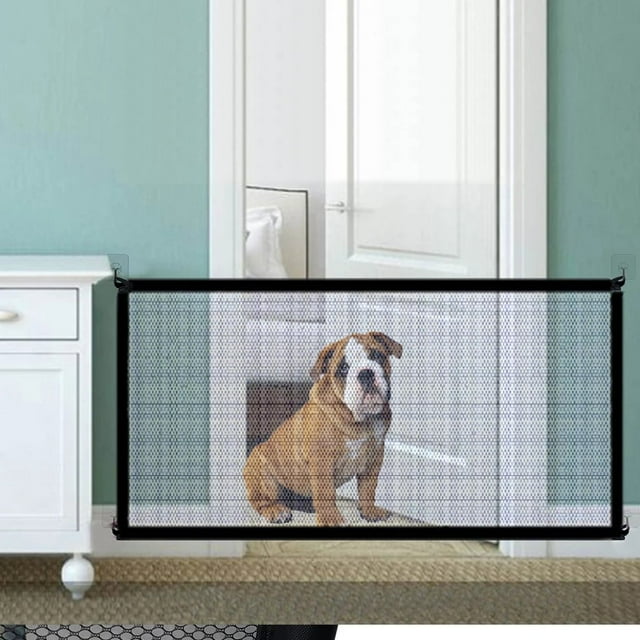 Porte Magique pour Chiens Portail en Maille Garde de Sécurité pour Animaux Porte Extérieure pour Escaliers Portes Extérieures Filet d'Isolation pour Animaux