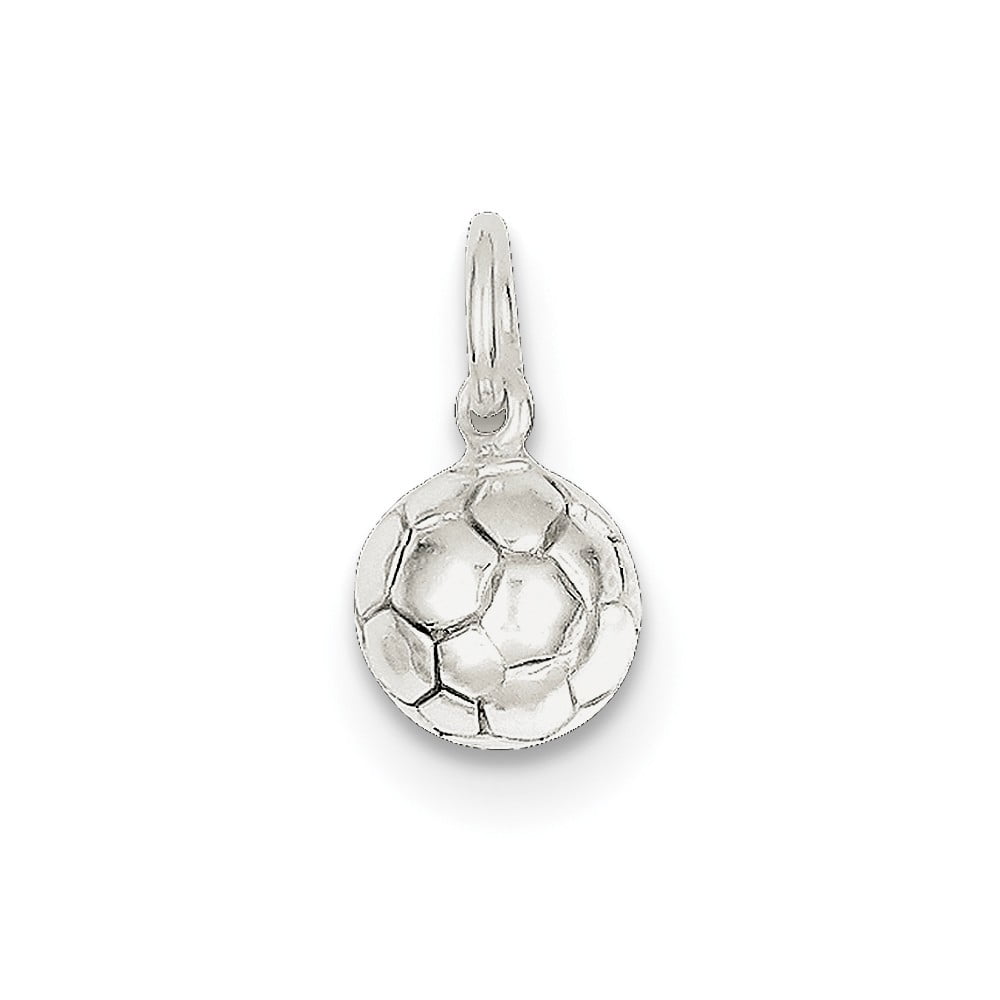 9mm x 10mm Jewel Tie 925 Sterling Silver Soccer Ball Pendant Charm