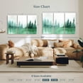 thumbnail image 3 of Elephant Stock Pine Tree Silhouette Wall Art - Horizontal Multi Panel Canvas - Living Room Wall Decor - Abstract Multi Panel - Green And White Decor - 50" x 32", 3 of 5