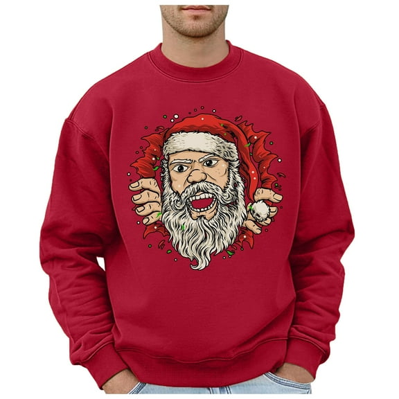 Long Sleeve Shirts for Men Winter Christmas Daily Trend Casual Loose Man Hoodless Long Sleeve Sweatshirt For Most Occasions Light Men's Hoodies Men Sweat Suits Two Piece Dressing Jacket Loungi Red XL