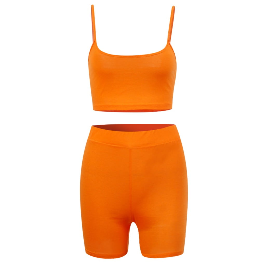 Mefallenssiah Women'S Color Sleeveless Crop Camisole Cycling