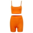 thumbnail image 5 of REALiKUN Women's Yoga Outfit Seamless Workout Set High Waist Exercise Shorts Pants Gym Tracksuits Orange XL, 5 of 7