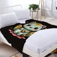 thumbnail image 3 of Durable Soft & Warm Flannel Blanket - Cute Cartoon Cat Design with Colorful Flowers & Hearts Perfect for Sofa Travel Bed & Chair, 3 of 7