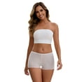 thumbnail image 4 of Unique Bargains Seamless Ice Silk Lace Trim Slip Shorts S White Y1, 4 of 6
