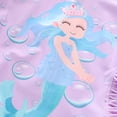 thumbnail image 4 of Tiijoy Girls UPF 50+ Cartoon Short Sleeve Rash Guard Swimsuit with Swim Cap, Sizes 2-12, 4 of 5
