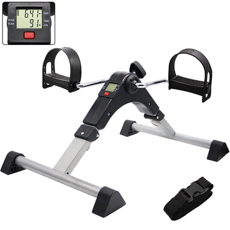 Luosen Exercise Bike with Electronic Display for Workout Recovery Machine Folding Pedal Exerciser Black