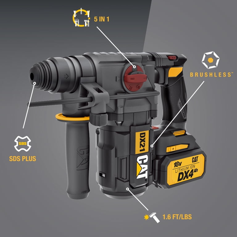 Caterpillar Cat® DX21 18V 1 FOR ALL 1” Cordless Rotary Hammer