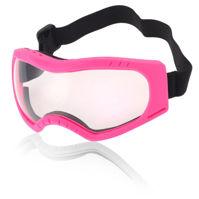 Gafas de montar en motocicleta Unique Bargains 1 Pc PC PU para hombres y mujeres, lentes claros, marco rosa