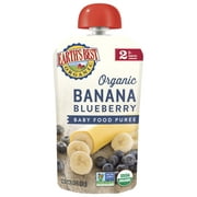 Earth's Best Organic Stage 2 Baby Food, Banana Blueberry, 4 oz Pouch