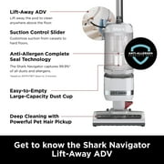 Shark Navigator Lift-Away ADV Upright Vacuum, Pet Friendly, Bristle Brushroll, LA300 White