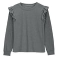 thumbnail image 4 of Gubotare Shirts for Teens Girls Little Girls' Long Sleeve Tee Shirt Crewneck Graphic Tops T-Shirts Size 9-10 (Grey,9-10 Years), 4 of 5