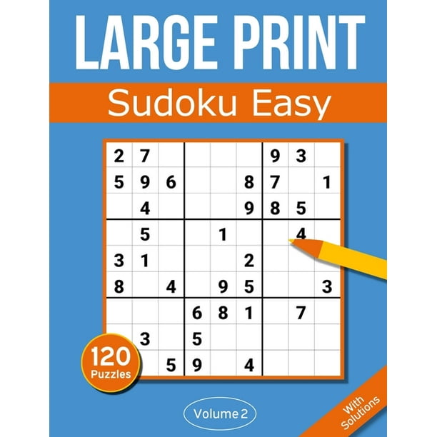 easy sudoku puzzle books for adults seniors with 120 easy sudoku puzzles volume 2 large print paperback walmart com