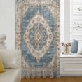 thumbnail image 6 of Boho Blue Sheer Curtains 45 Inches Long, Retro Tribal Traditional Distressed Printed Light Filering Curtains, Breathable Simi Curtain Privacy Drapes for Kitchen Bathroom Small Window Treatment, 6 of 9