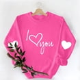 thumbnail image 6 of Caywon Women's Crew Neck Valentine's Day Printed Sweatshirt,Long Sleeve Pullover No Hood Casual Top Solid Color Fashionable Daily Outfit, 6 of 7